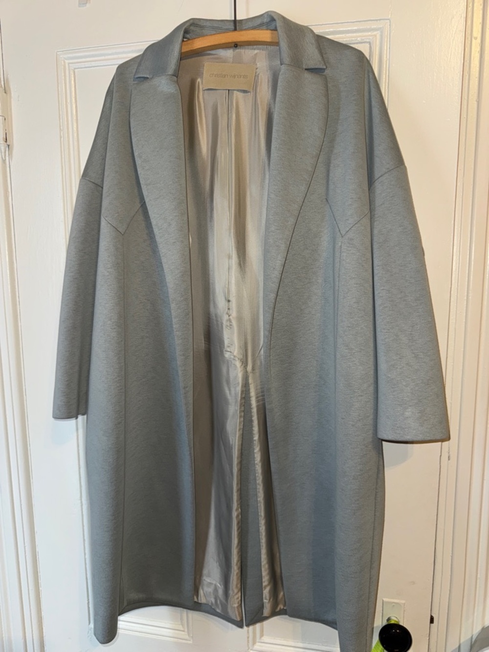 Oversized Light Gray Trench Coat by Christian Wijnants